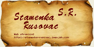 Stamenka Rusovac vizit kartica
